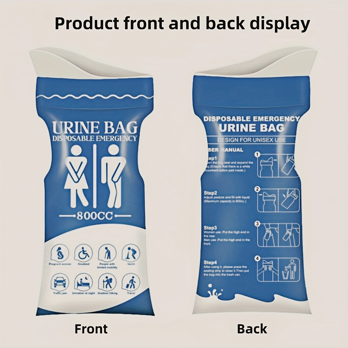 Einweg Urinbeutel 800 ml für Auto & Reisen | Brehn