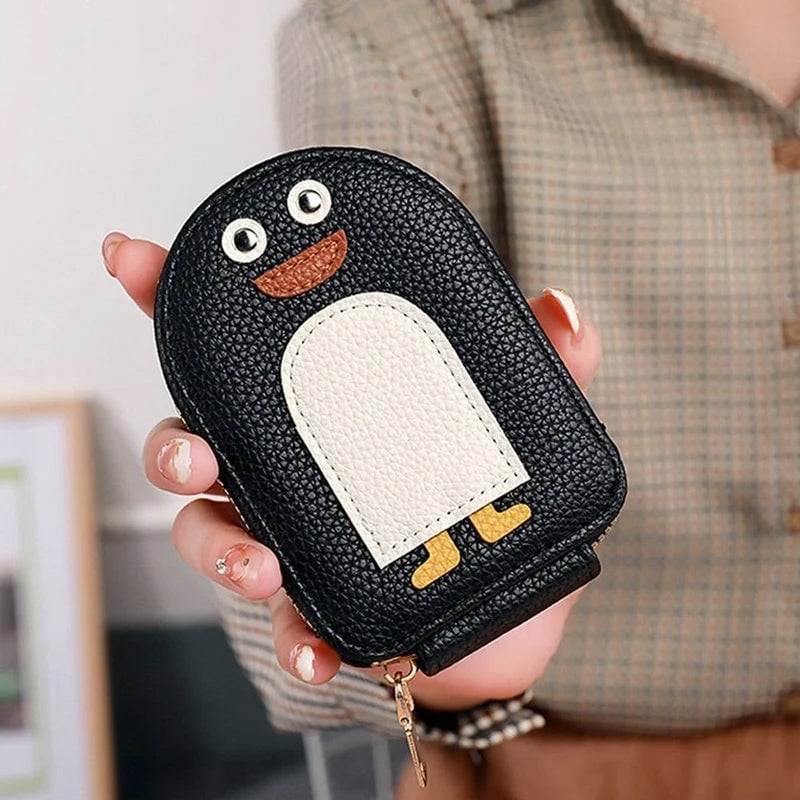 Brehn | Süße Pinguine PU Kreditkarten-Münzgeldbörse