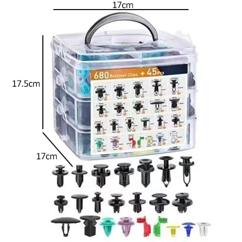 Auto-Befestigungsclips-Set 680 Teile | Brehn