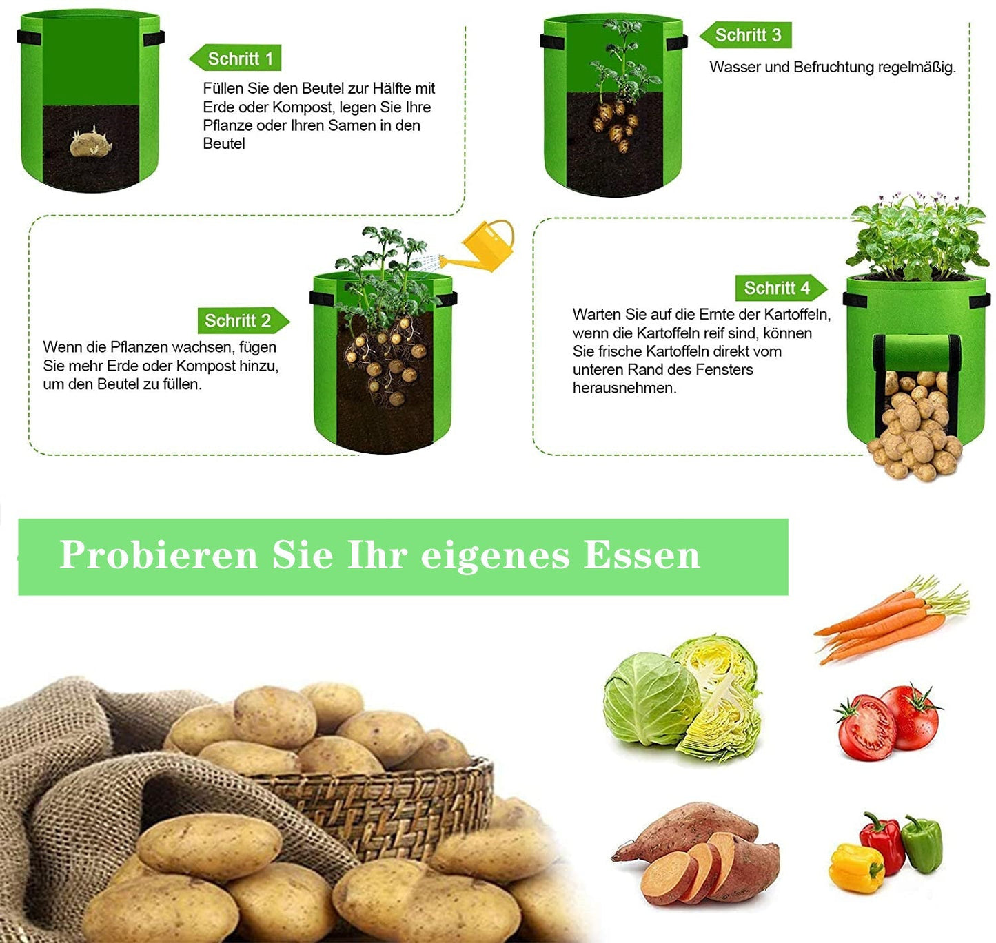 Pflanzsack Pflanztasche Pflanzenbeutel 5 Stück | Brehn