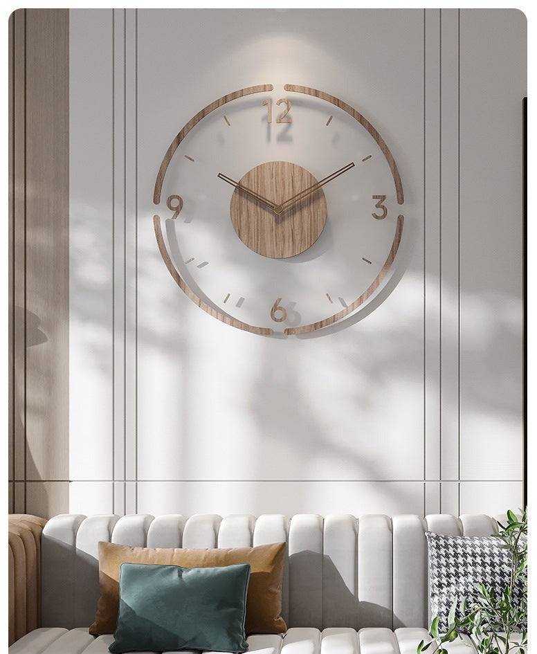 Nordic Silent Wanddekoration Uhr Aus Echtem Holz, 35 cm | Lautlos und Stylisch | Brehn