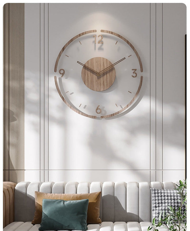 Nordic Silent Wanddekoration Uhr Aus Echtem Holz, 35 cm | Lautlos und Stylisch | Brehn