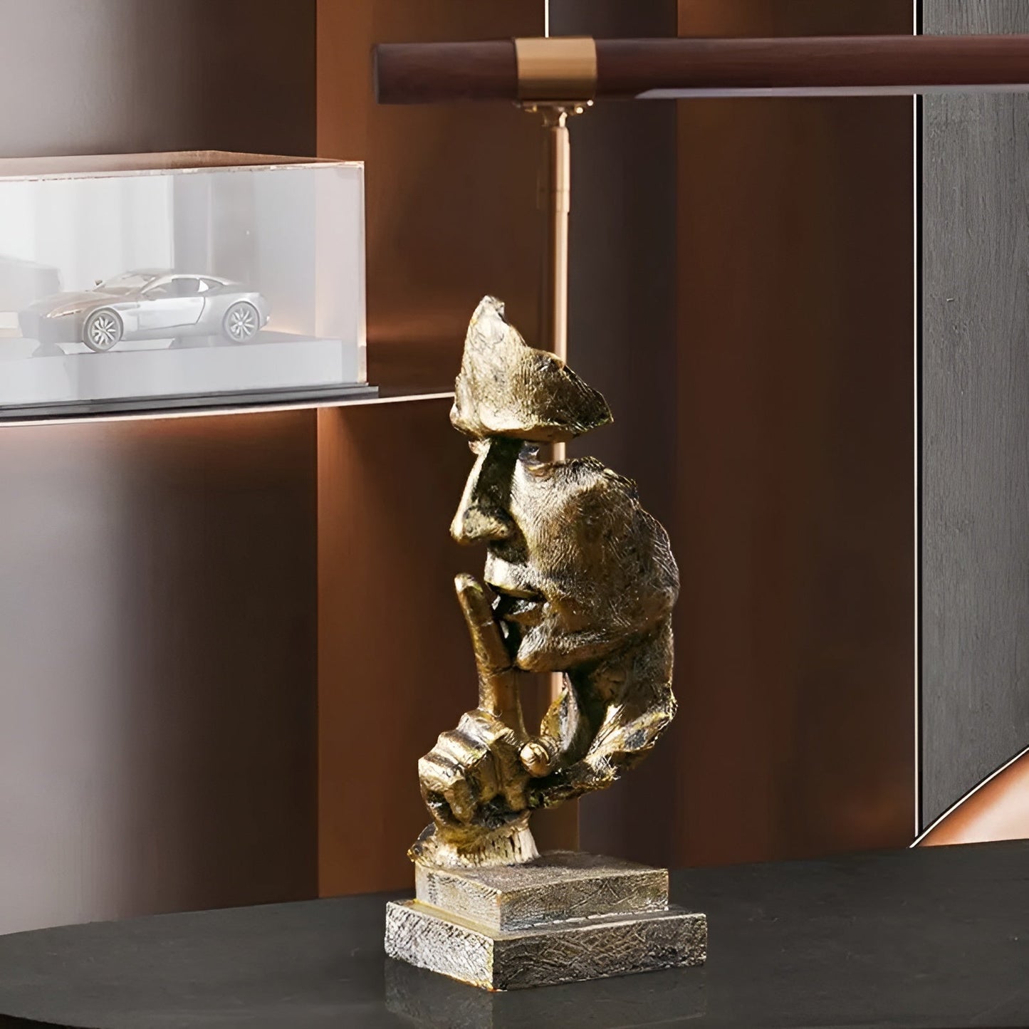 Abstrakte Denker-Skulptur – Moderne Art-déco-Figur aus Kunstharz | Ideal für Wohnzimmer und Büro