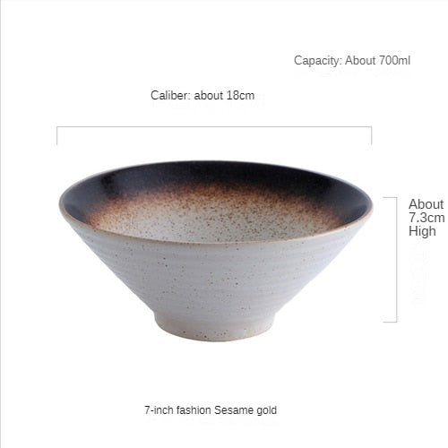 Exquisites japanisches Keramikschalen-Set für Ramen, Suppe und Reis