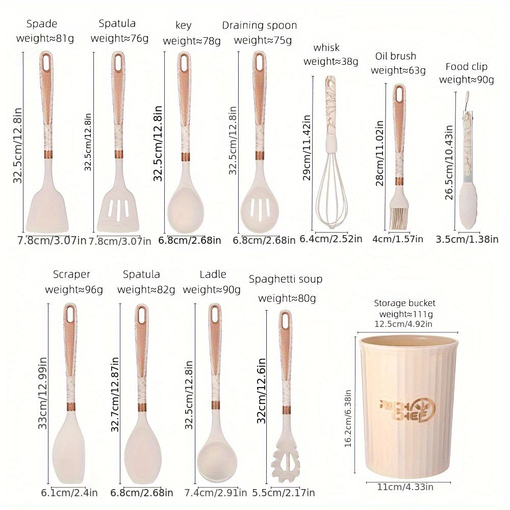 Brehn | Premium Kochen - Kochvergnügen mit dem eleganten Silikon-Küchenutensilien-Set