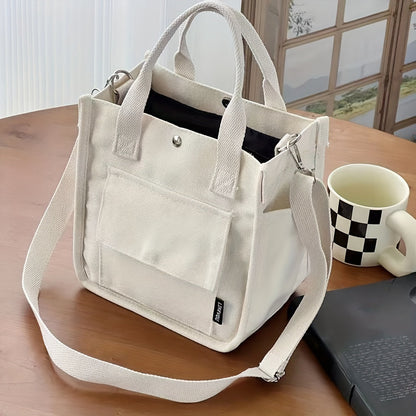 UrbanEase Canvas Slingbag – Weiße Schultertasche mit Magnetic Closure und verstellbarem Riemen | Brehn
