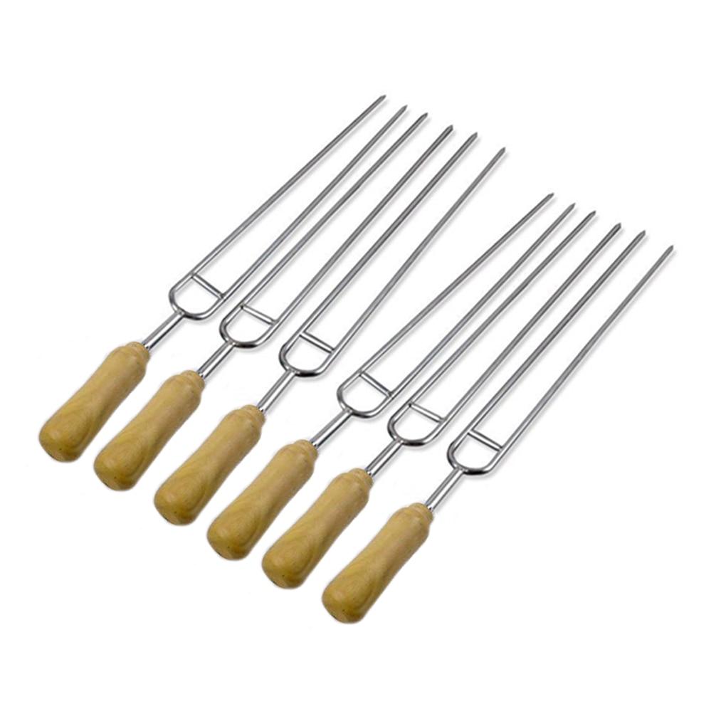 6 Stück U-förmige Holzgriff BBQ Spieße | Brehn