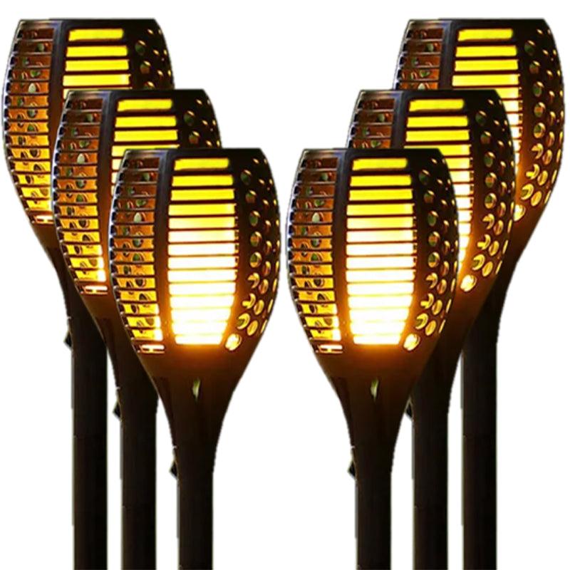 Solarbetriebene Gartenfackel mit Flammeneffekt - LED-Taschenlampe für Außenbereich, Wetterfest und Energiesparend | Brehn