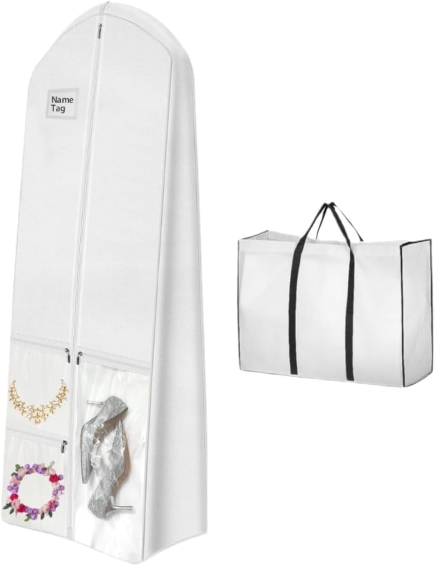Brehn | Langes Hochzeitskleid Aufbewahrungsset – Staubdichtes Hochzeitskleid Tasche (1+1 GRATIS)