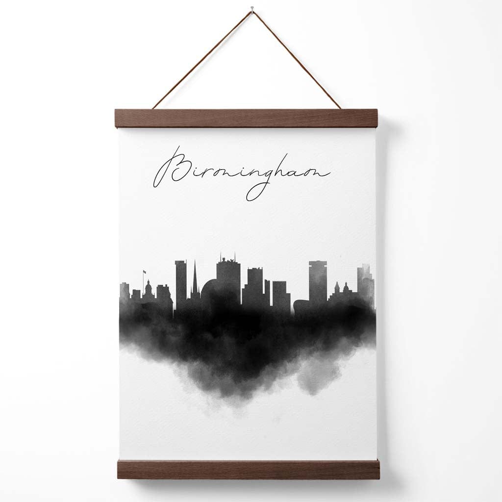 Birmingham Aquarell-Skyline-Stadtposter mit Aufhänger