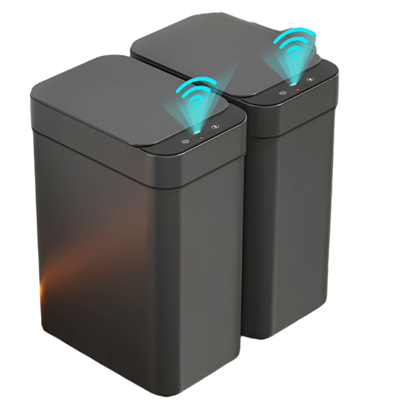 Set von 2 Smart Sensor Mülleimern – Berührungslos und Kompakt (Schwarz) | Brehn
