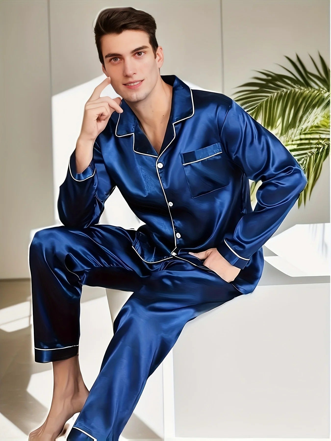 Brehn | Luxus Herren Pyjama | Elegante Nachtwäsche | Bequem & Atmungsaktiv | Für erholsamen Schlaf