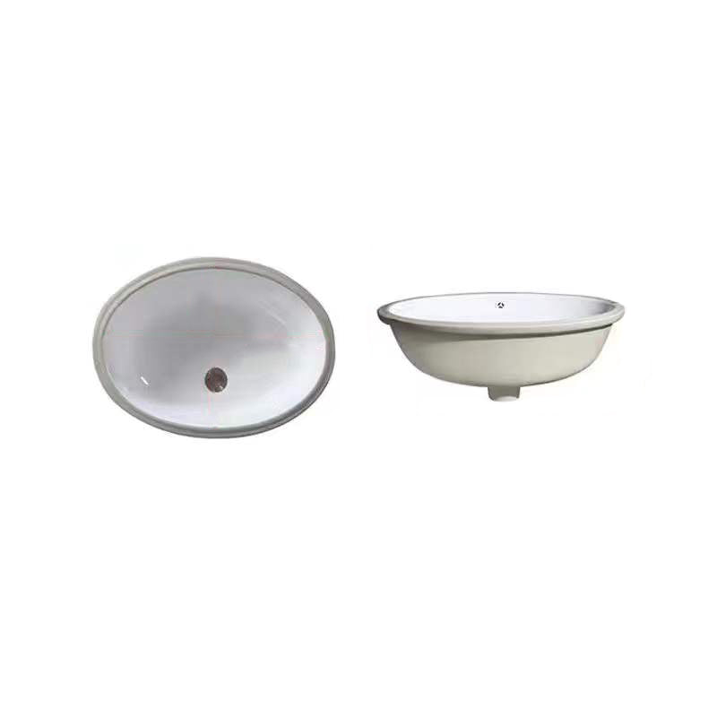 Modern Unterbauwaschbecken Oval Porzellan mit Pop-Up Abfluss