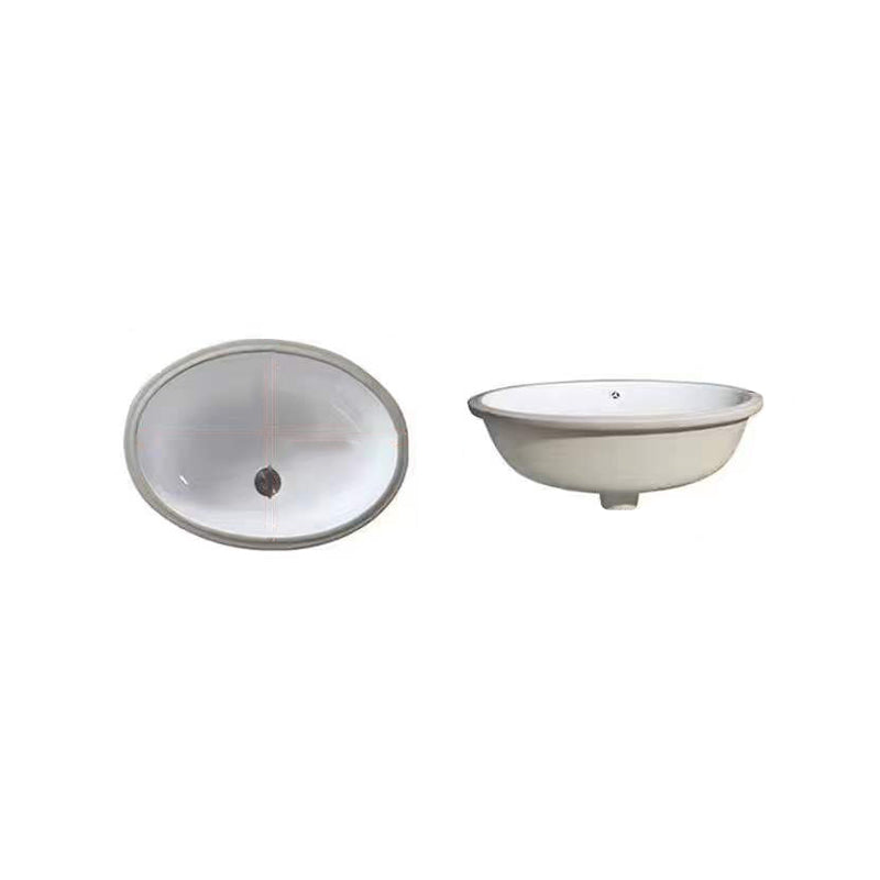 Modern Unterbauwaschbecken Oval Porzellan mit Pop-Up Abfluss