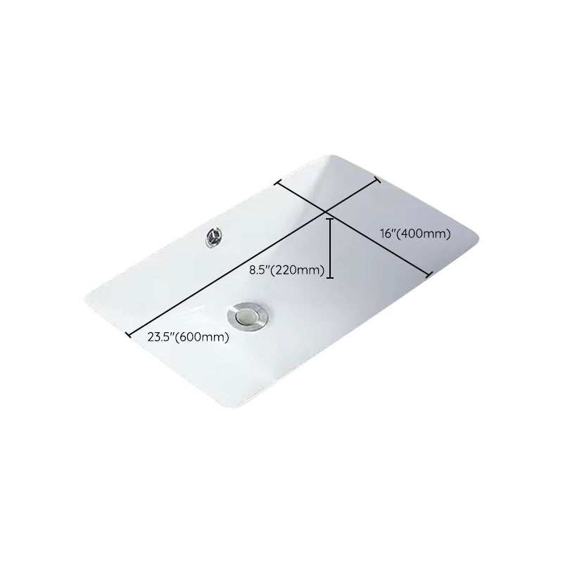 Modern Unterbauwaschbecken Oval Porzellan mit Pop-Up Abfluss