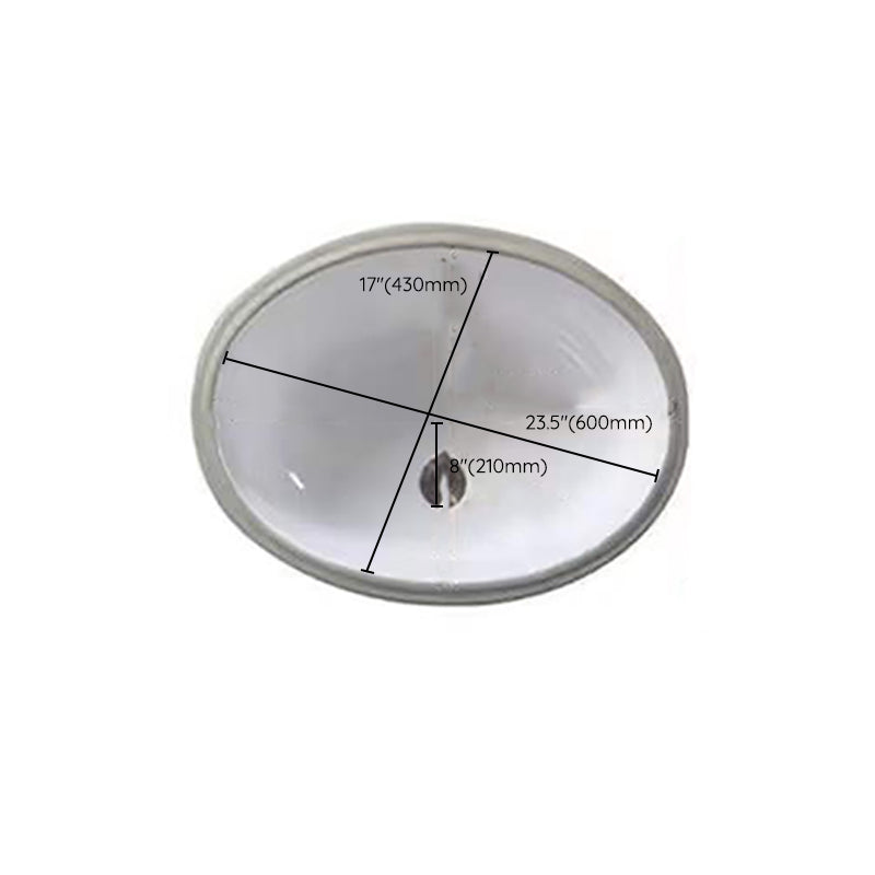 Modern Unterbauwaschbecken Oval Porzellan mit Pop-Up Abfluss