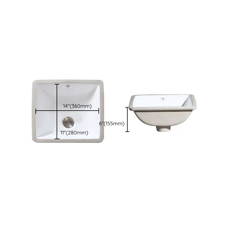Modern Unterbauwaschbecken Oval Porzellan mit Pop-Up Abfluss