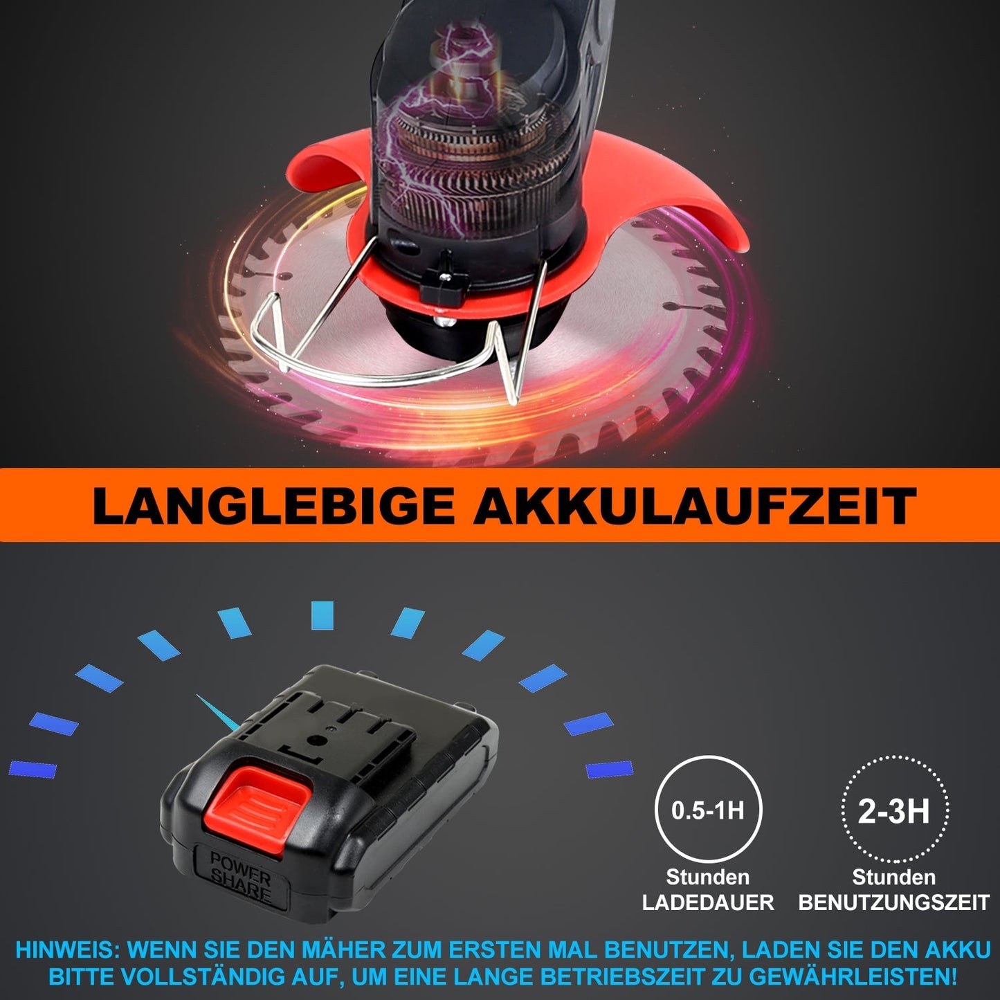 Akku Rasentrimmer 21V 8000 U/min | Brehn