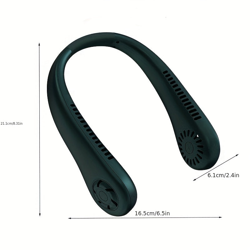 1pc Hände-frei Tragbarer Halsventilator - Wiederaufladbar, bladlos und USB-betrieben - Perfekt für Büro und Reisen | Brehn