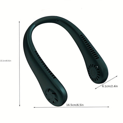 1pc Hände-frei Tragbarer Halsventilator - Wiederaufladbar, bladlos und USB-betrieben - Perfekt für Büro und Reisen | Brehn