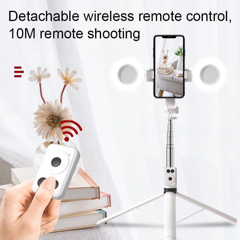 Neuer 6-in-1-Selfie-Stick mit Aufhelllicht