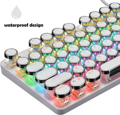 Mechanische Gaming-Tastatur mit 87 Tasten, RGB-Hintergrundbeleuchtung und blauen Schaltern