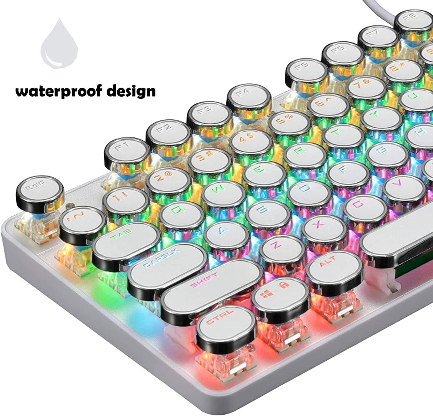Mechanische Gaming-Tastatur mit 87 Tasten, RGB-Hintergrundbeleuchtung und blauen Schaltern