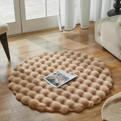 Runder flauschiger Teppich für stilvolle Räume – Weicher Teppich für Wohnzimmer & Schlafzimmer | Brehn