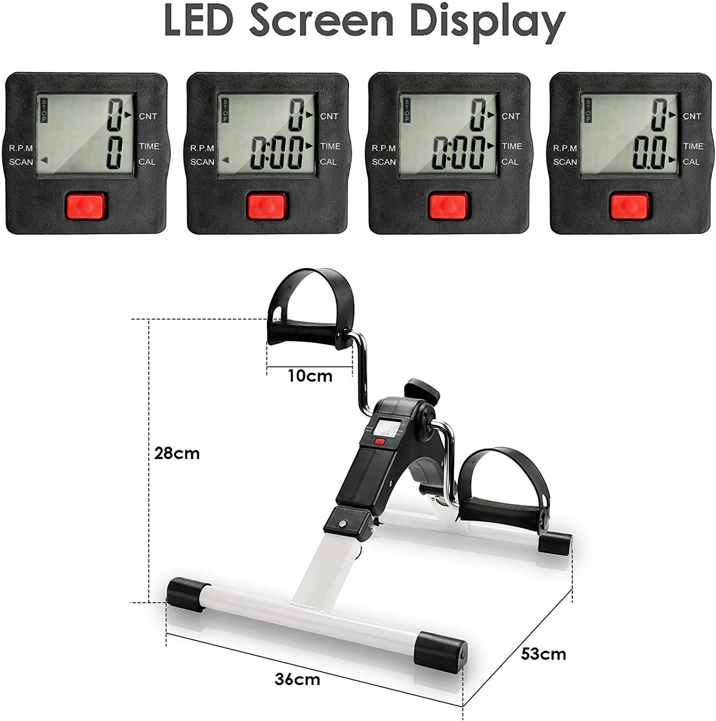 Mini-Heimtrainer Fitness Fahrrad Beintrainer mit LCD-Display | Brehn