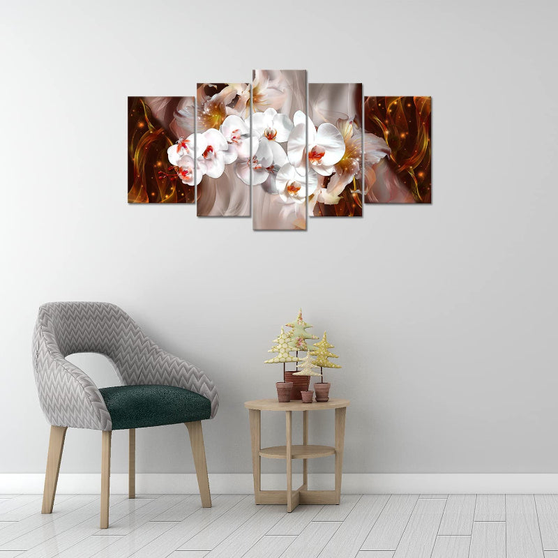 Set mit 5 Rosen-Leinwandbildern