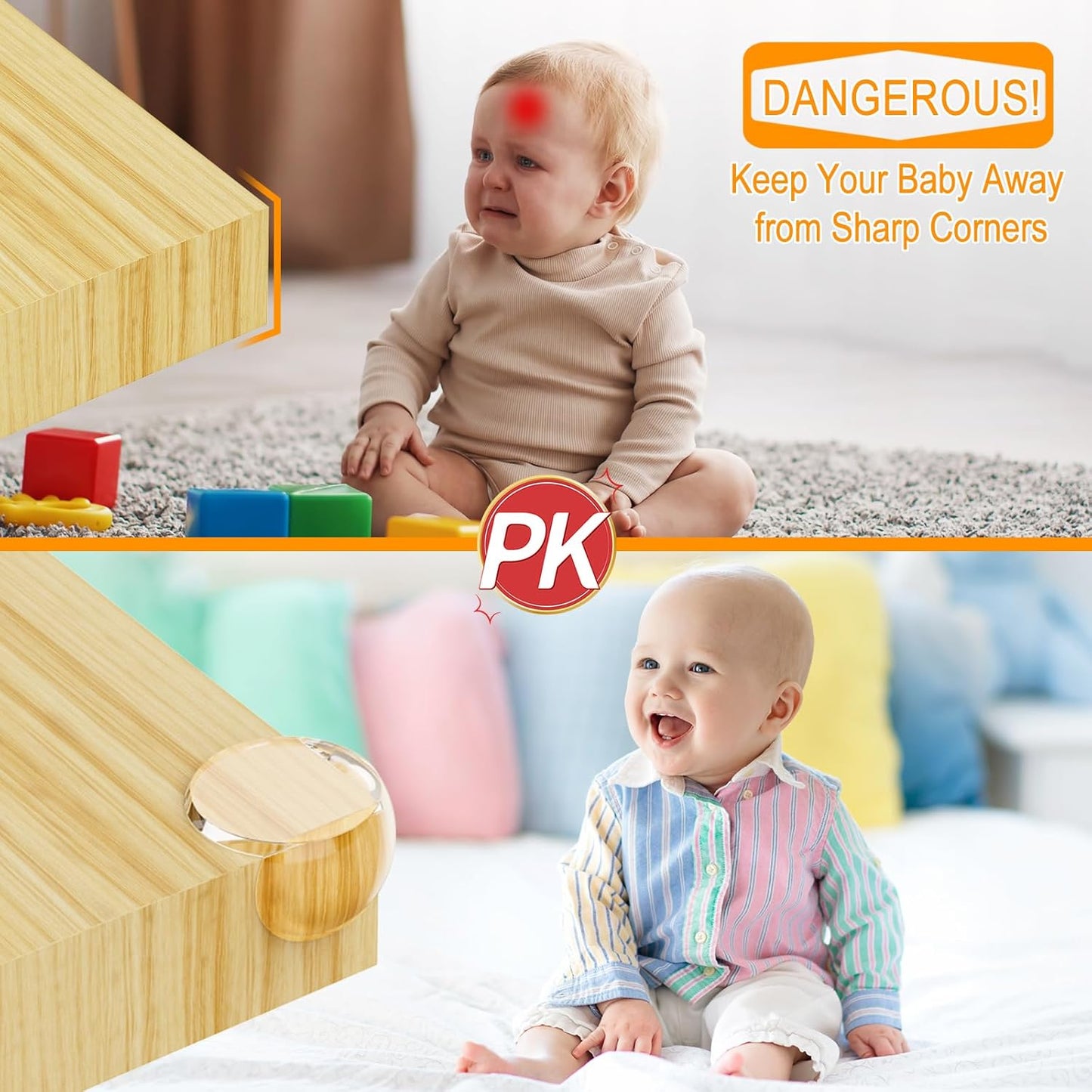 Brehn |Eckschutz für Kinder, 16er Pack vorgeklebt Tisch-Eckschutz für Babys