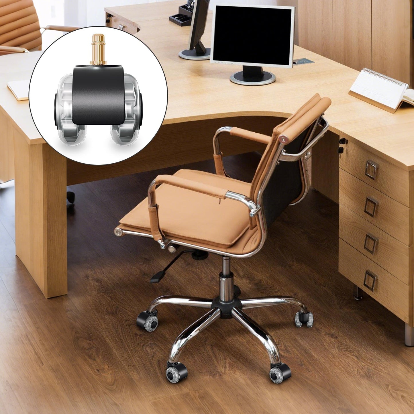 5 Stück BürostuhlRollen Drehstuhlrollen 10mm x 22mm | Brehn