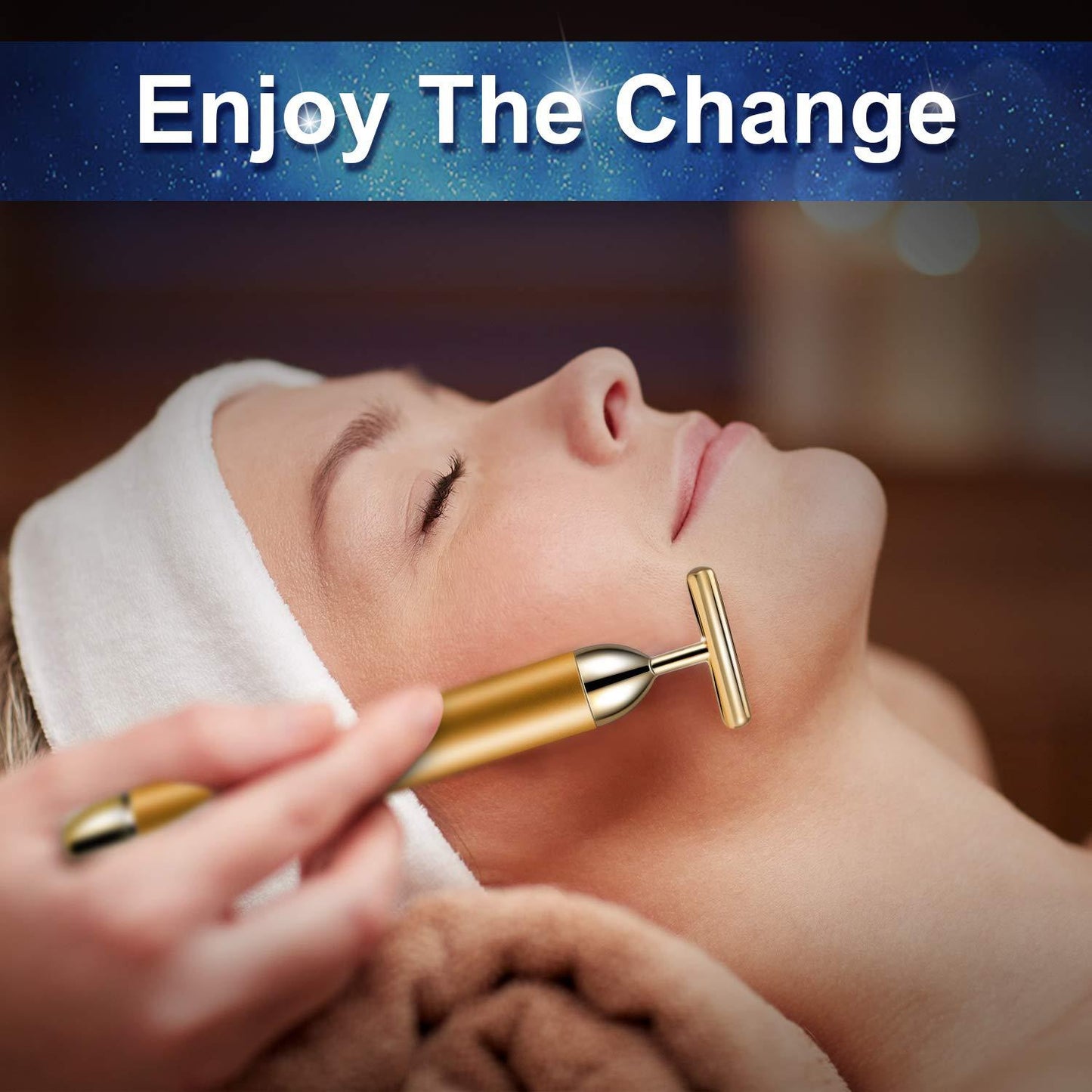 Gesicht T-Bar Gold-Massager | Brehn
