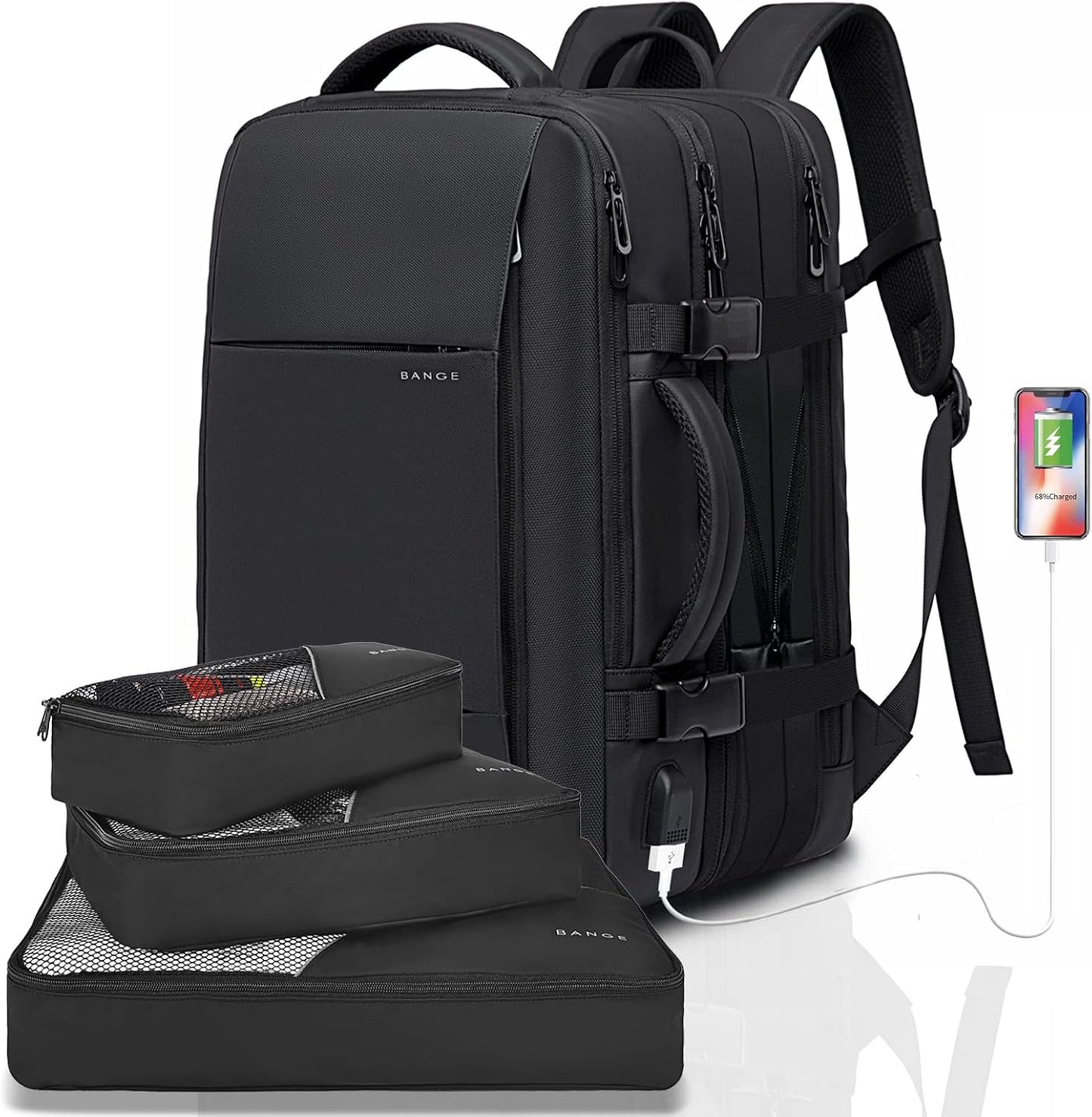 Erweiterbarer 26–45L wasserdichter Reisen-Rucksack mit Laptop-Fach & Duffle-Trage | Brehn