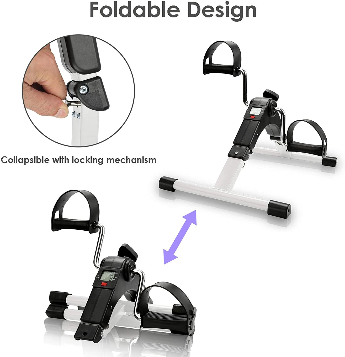 Mini-Heimtrainer Fitness Fahrrad Beintrainer mit LCD-Display | Brehn