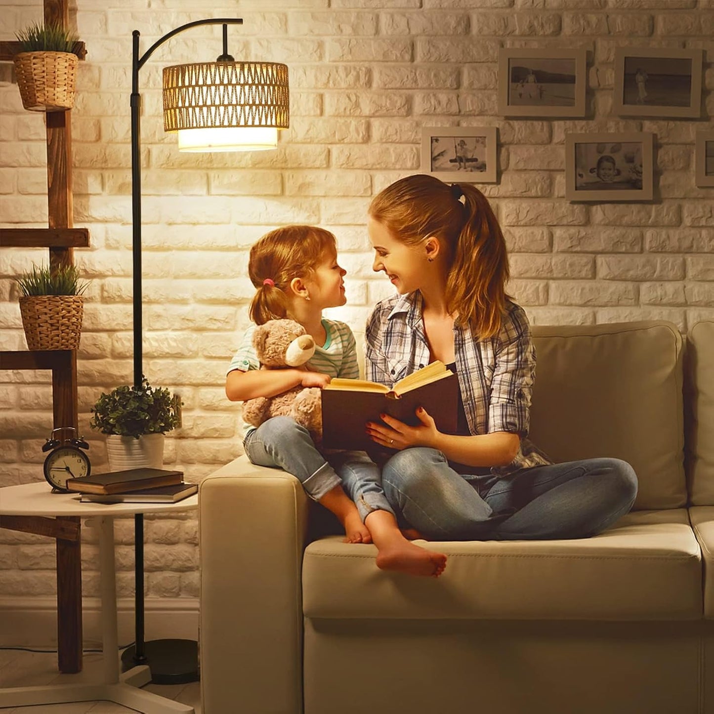 Brehn | Arc Stehlampe mit Fernbedienung & Duale Schirme – Norvella