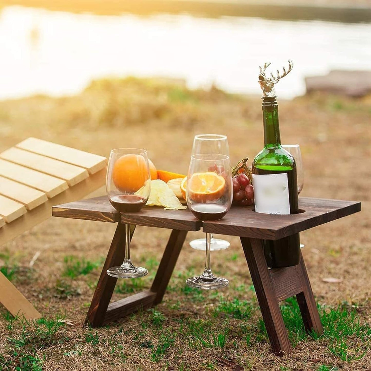 Brehn | Mobiles Holz-Weinregal mit Oberseite