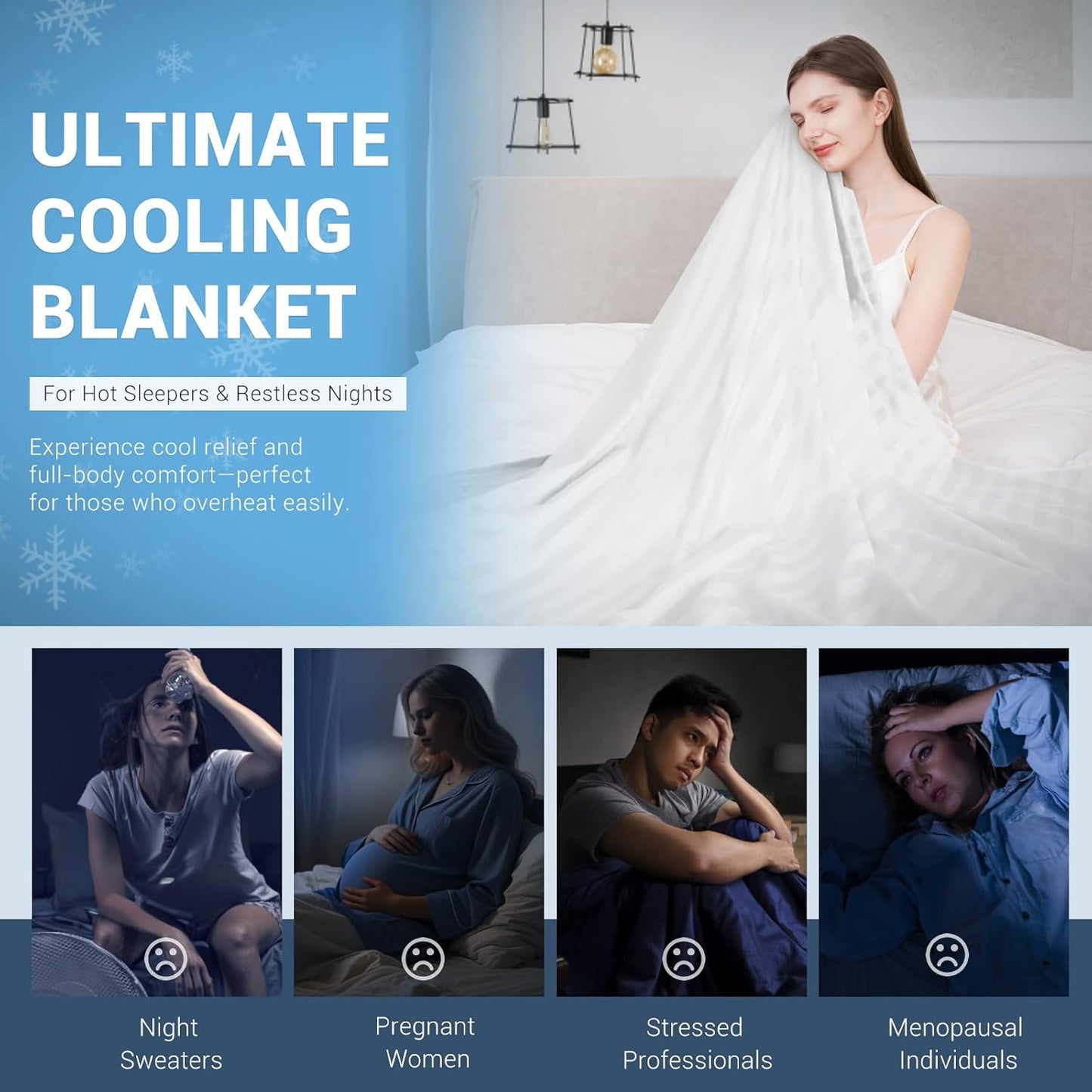 3.0 Kühlstoff Q-max > 0.5 Ultra-weiche weiße gestreifte Decke von Weiß | Brehn