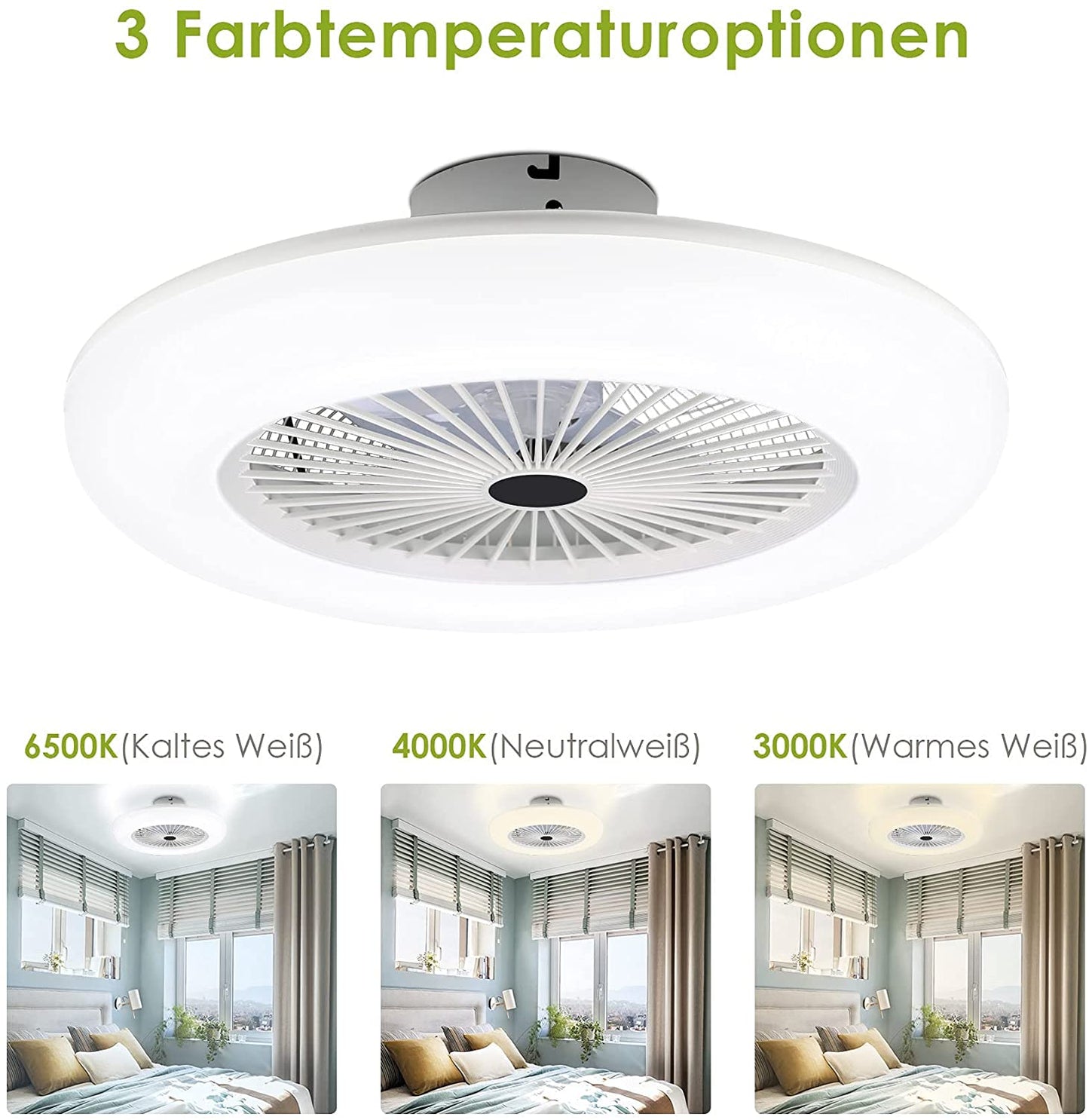Deckenventilator mit Beleuchtung 80W mit Fernbedienung | Brehn