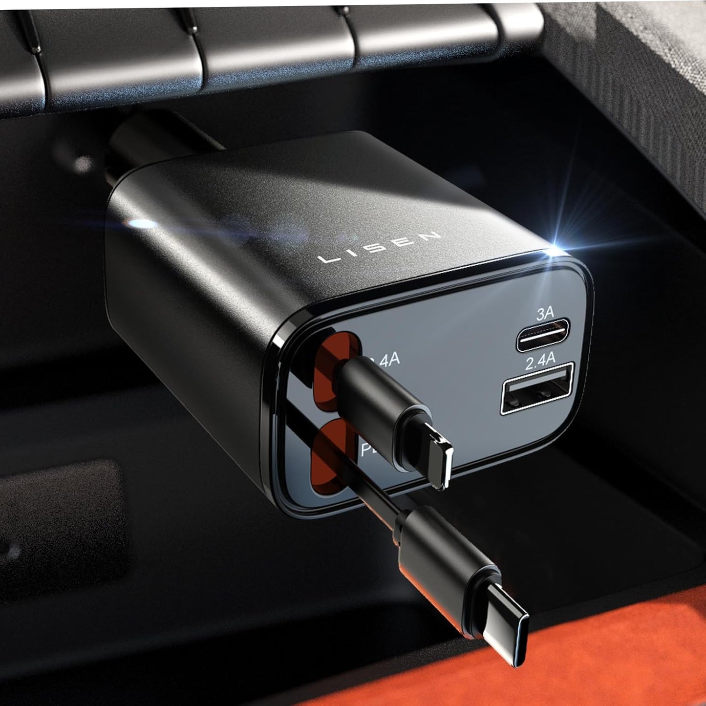 Brehn | Teleskop-Ladegerät fürs Auto 69W USB C