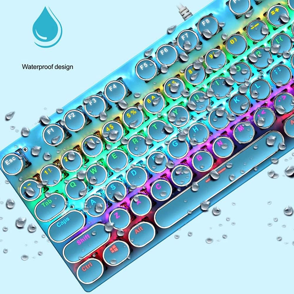 Mechanische Gaming-Tastatur mit 87 Tasten, RGB-Hintergrundbeleuchtung und blauen Schaltern