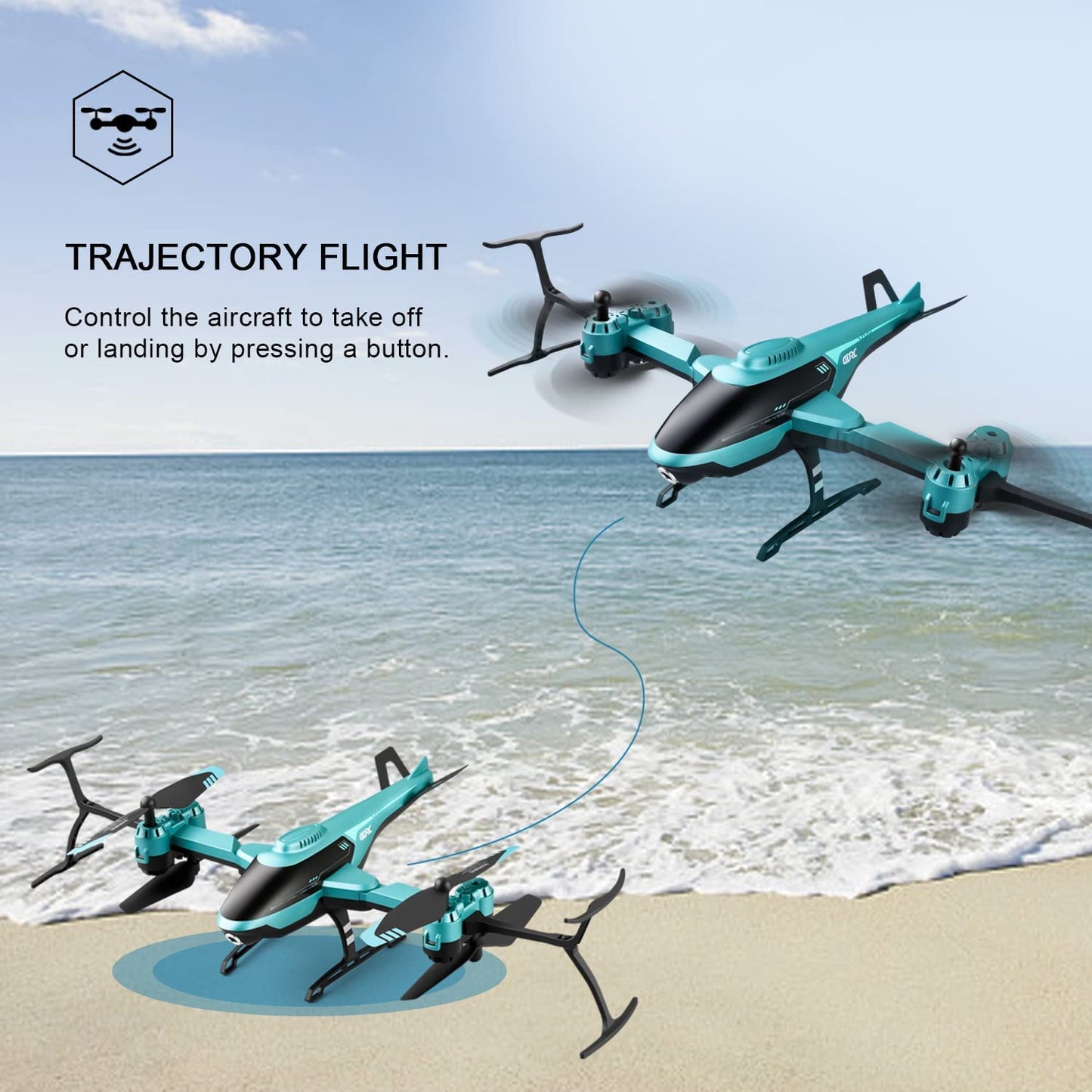Brehn | 4DRC FPV-Kameradrohne | 1080P HD-Optik & Echtzeit-Übertragung | Dual-Akku für 30 Min. Flugzeit | 360° Flip & Flugbahn-Planung | Höhenhaltung & Gestensteuerung | Inkl. Propellerschutz