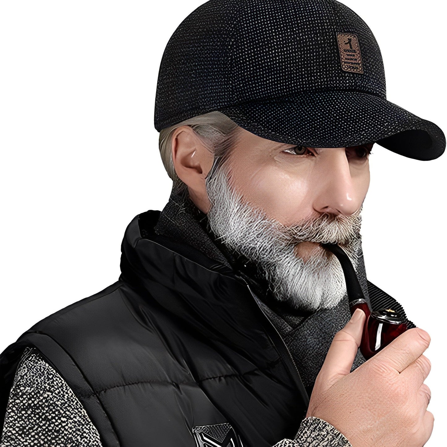 BowLift Winter Baseball Cap | Warm Men's Hat with Foldable Ear Protectors (Adjustable 57-61cm)