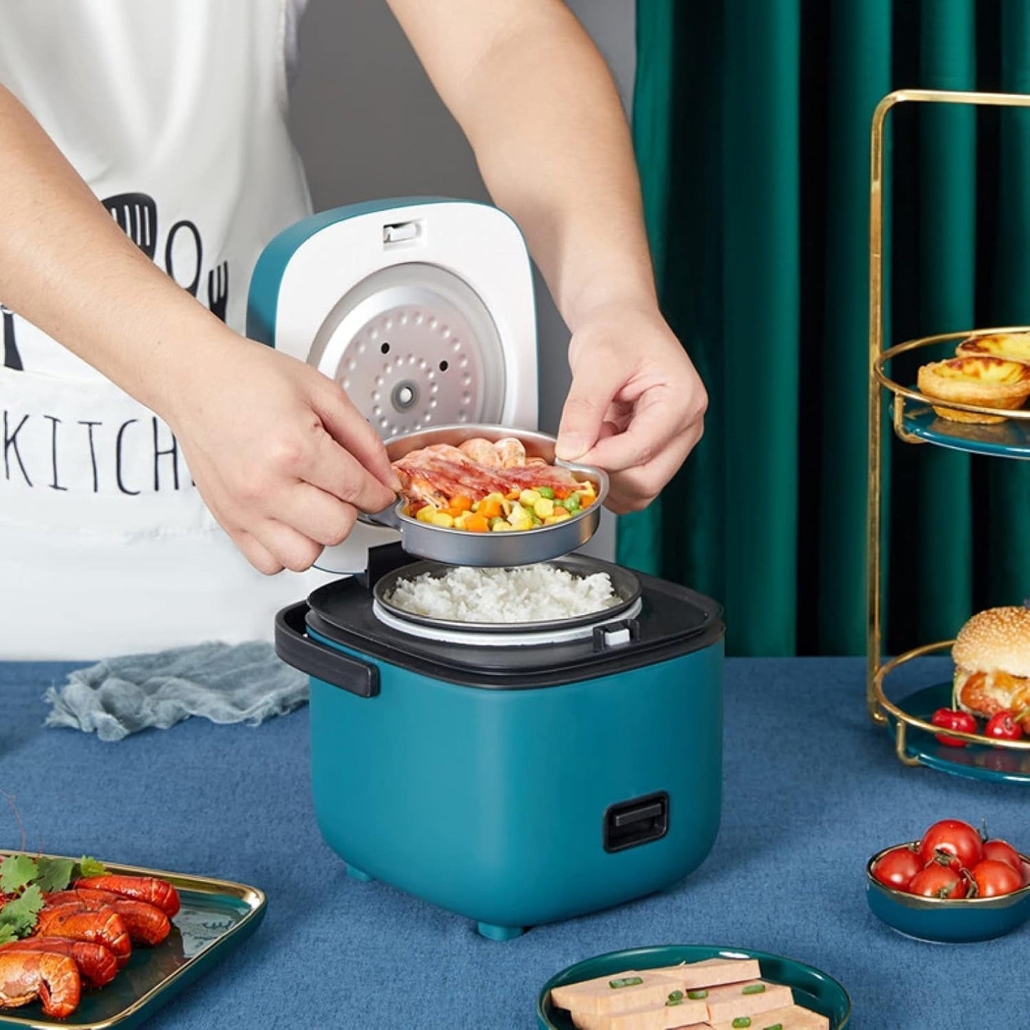MiniChef 1,2-Liter-Reiskocher – Kompakter Multikocher mit Dampffunktion und Ein-Knopf-Bedienung