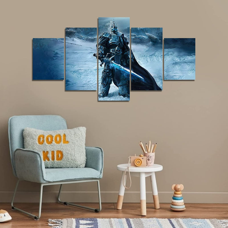 5-teilige Lich King Leinwand Wandkunst Malerei