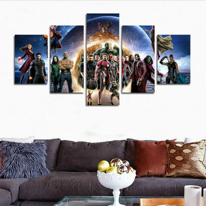 Set mit 5 dekorativen Infinity War Wandleinwänden