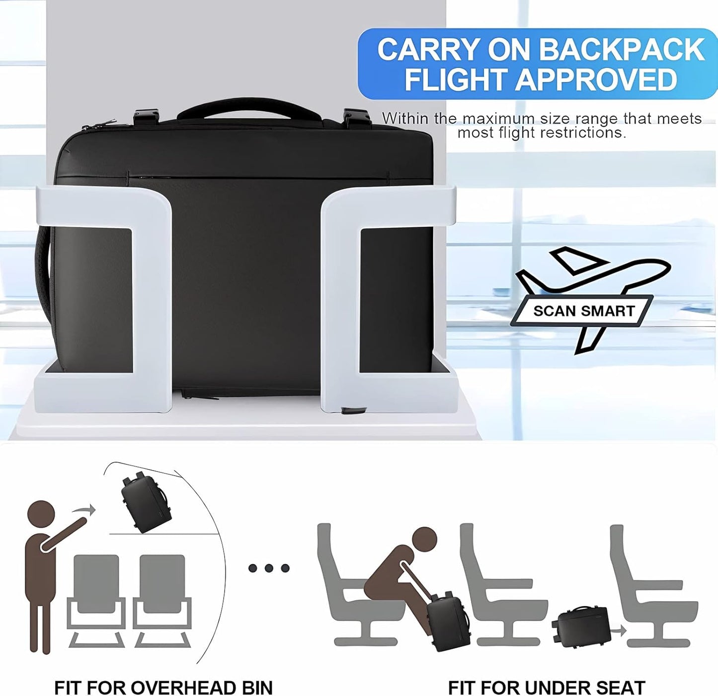 Erweiterbarer 26–45L wasserdichter Reisen-Rucksack mit Laptop-Fach & Duffle-Trage | Brehn