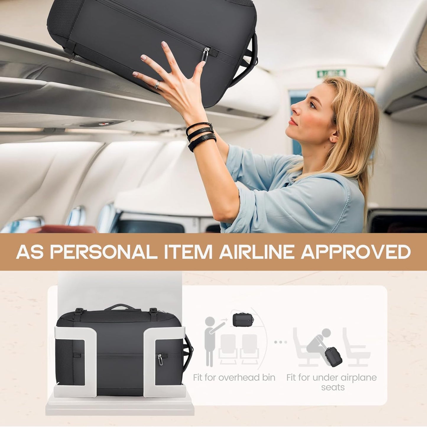 40L erweiterbarer wasserdichter Reiserrucksack mit USB-Anschluss & 17” Laptopfach – AirVoyage | Brehn