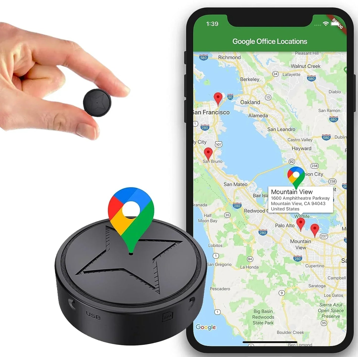 Brehn | MiniTrack Magnetischer GPS-Tracker | Echtzeit-Ortung via App | Starker Neodym-Magnet | Wasserdicht & Diskret | Lange Standby-Zeit | Diebstahlschutz für Fahrzeuge & Wertsachen