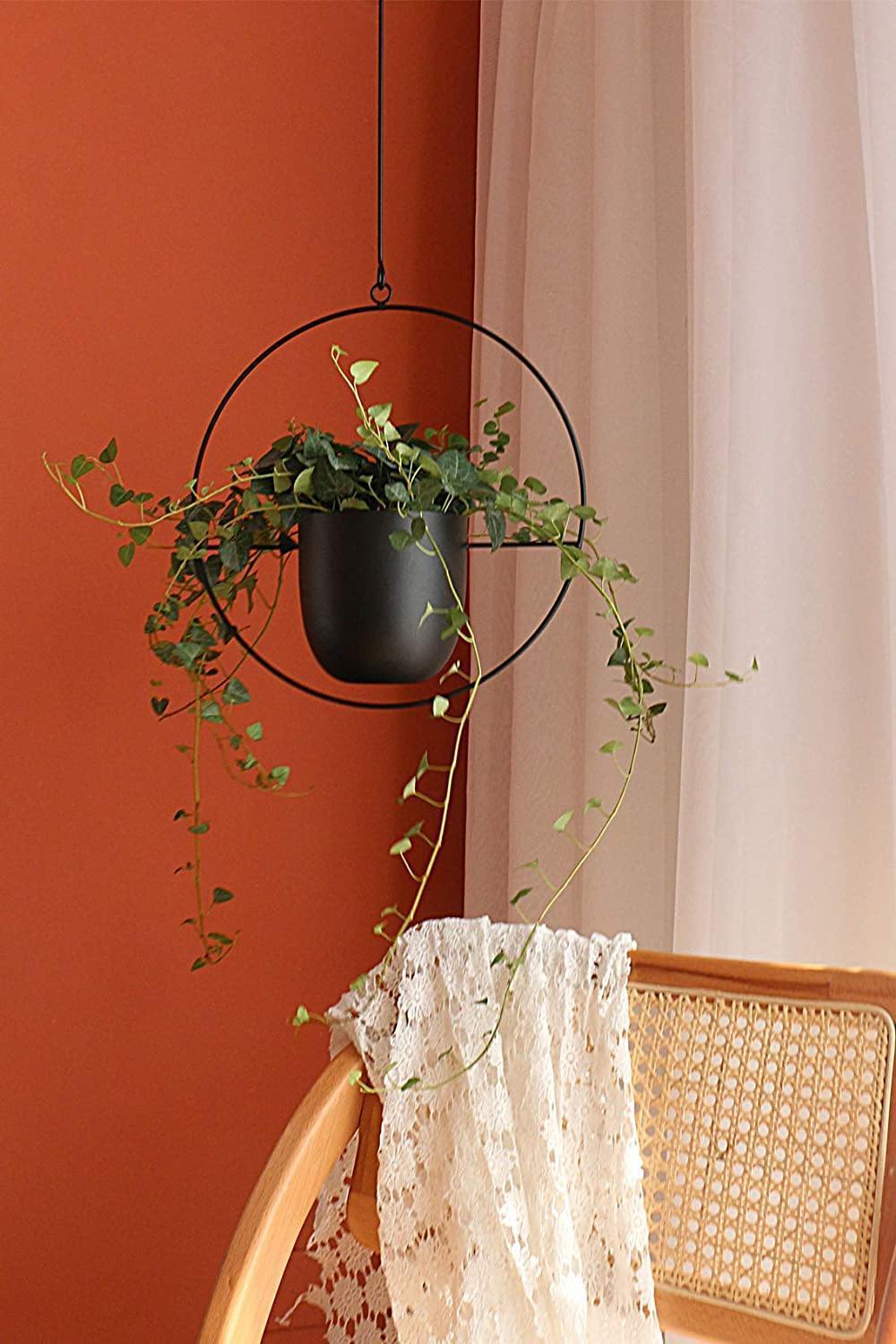 HaloRing Hängender Pflanzenhalter – Metall Hängeblumentopf für drinnen und draußen | Brehn